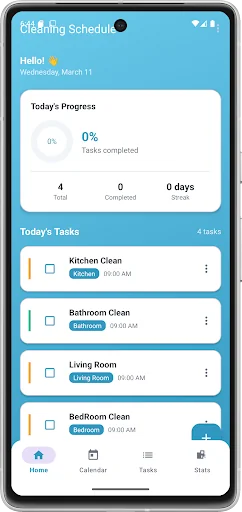 Daily Cleaning Routine App