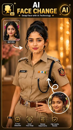 Women Police Suit Photo Editor