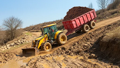 Tractor Trolley Farming Drive