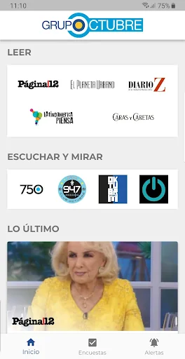 Octubre (AM 750, Página 12, et