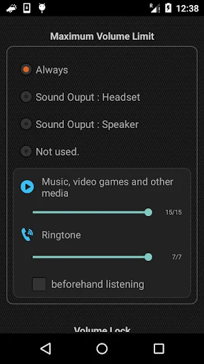 Volume Limiter, Volume Lock