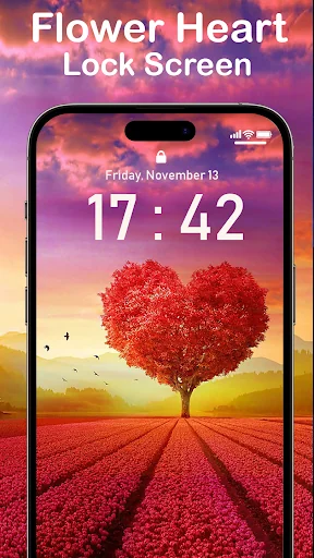 Rose Heart Lock Screen