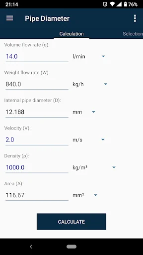 Pipe Diameter Calculator