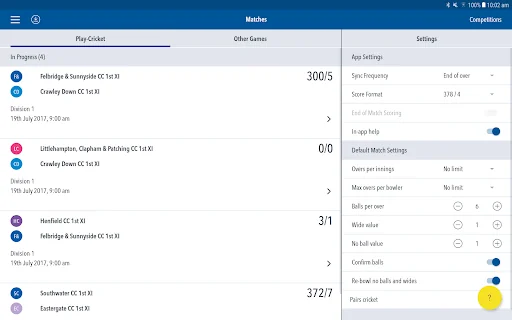 Play-Cricket Scorer