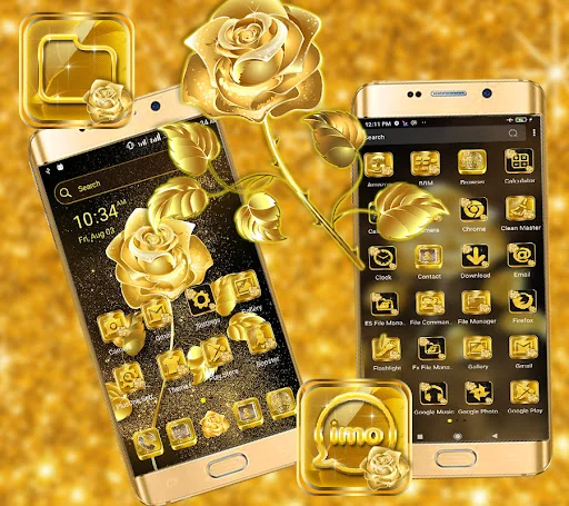 Golden Rose Launcher Theme