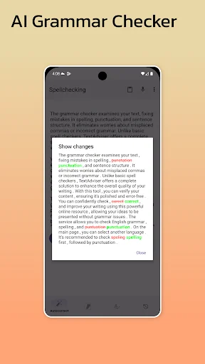 Checking spelling, punctuation