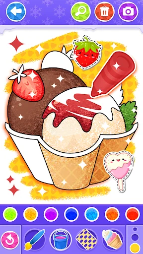 Glitter Ice Cream Coloring
