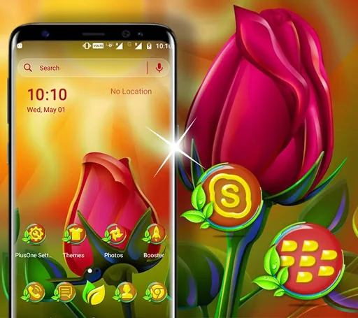 Rose Painting Launcher Theme