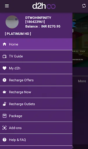 d2h infinity: Recharge & Packs