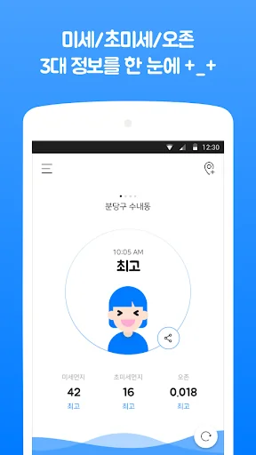 미세양 - 미세먼지, 오존 등 WHO기준 대기정보