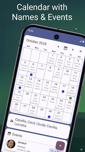 Calendar Name days & Birthdays