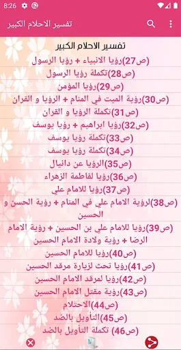 تفسير الاحلام اهل البيت