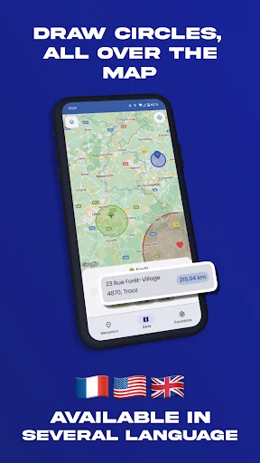 Circle distance app MapCircle