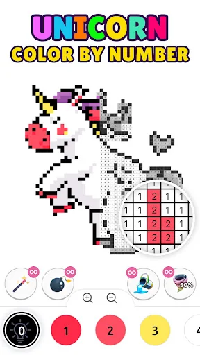 Unicorn Color by Number