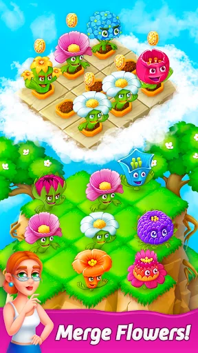 Blooming Flowers Merge Game