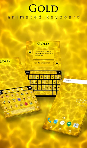 Gold Keyboard & Wallpaper