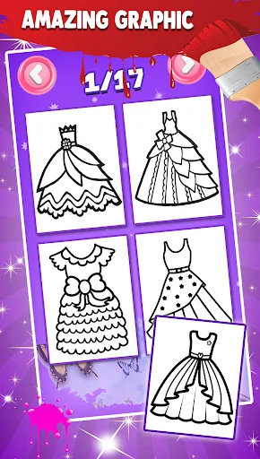 Dresses Coloring Book Glitter