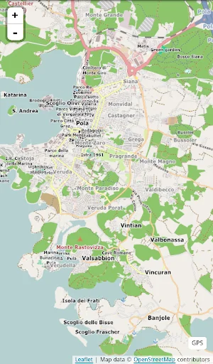 Mappa di Pola in italiano