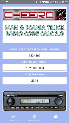 RADIO CODE for SCANIA TRUCK