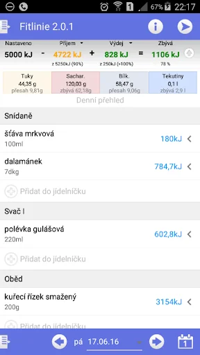 Fitlinie - počítej kalorie
