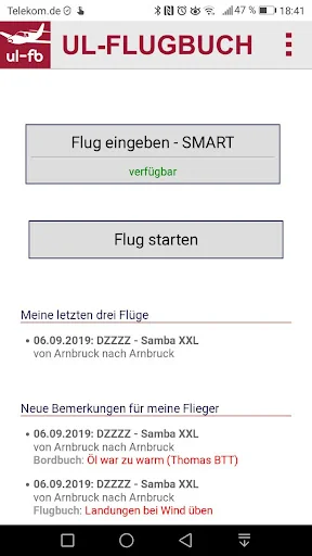 UL Flugbuch - das digitale Flu
