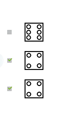 Three dice without advertising