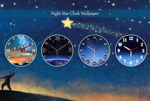 Night Star Clock Wallpaper