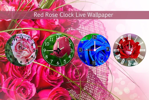 Red Rose Clock Live Wallpaper