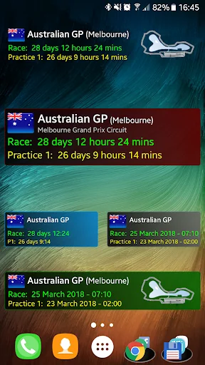 NextRace Countdown Widget 2026