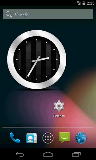 Silver Black Clock Widget