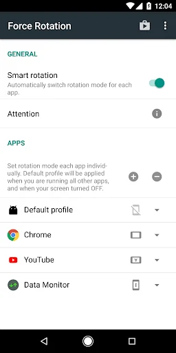 Force Rotation: Auto-rotate