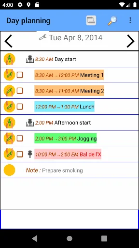 Day planning