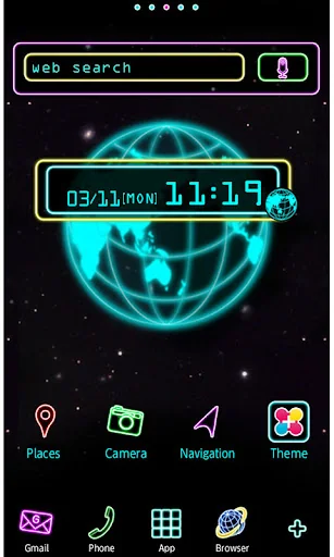 Neon Globe Wallpaper Theme