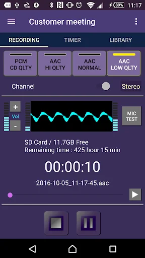 tag VoiceMemo - timer,2x speed
