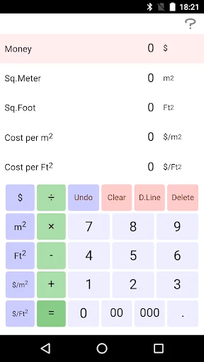 Cost per Square Ft/Meter Calc.