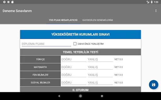 Deneme Sınavlarım