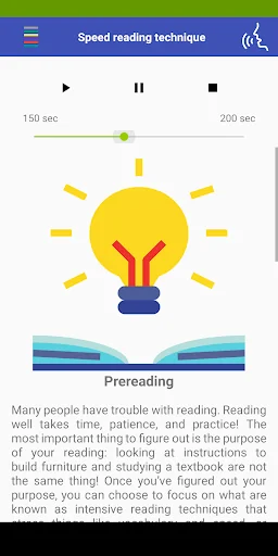 Speed reading technique