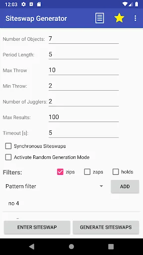 Siteswap Generator