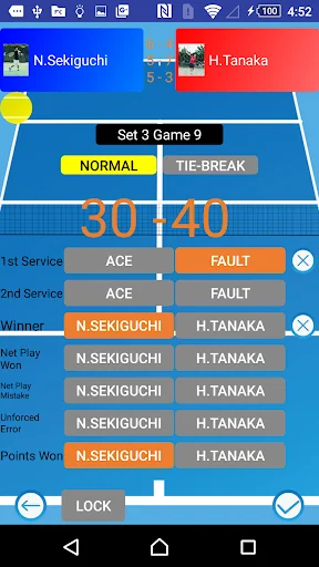 Tennis Score & Card