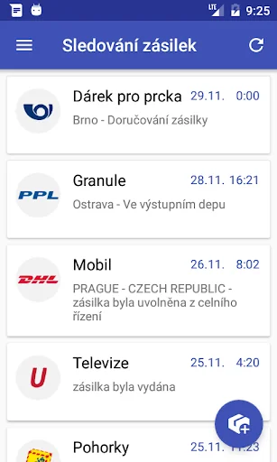 Sledování zásilek