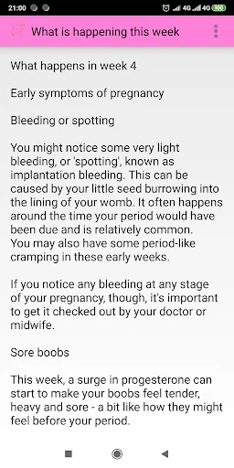 Pregnancy weekly info app