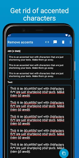 Remove accents (SMS or text)