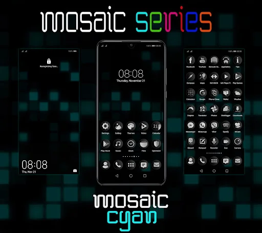 [EMUI 9.1]Mosaic Cyan Theme