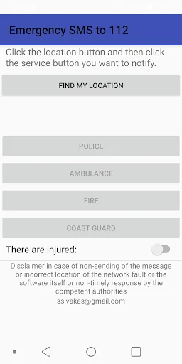 Emergency sms to 112