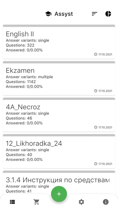 Assyst – testing and exams