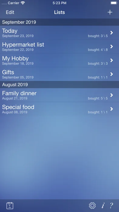 Just Buy! shopping list