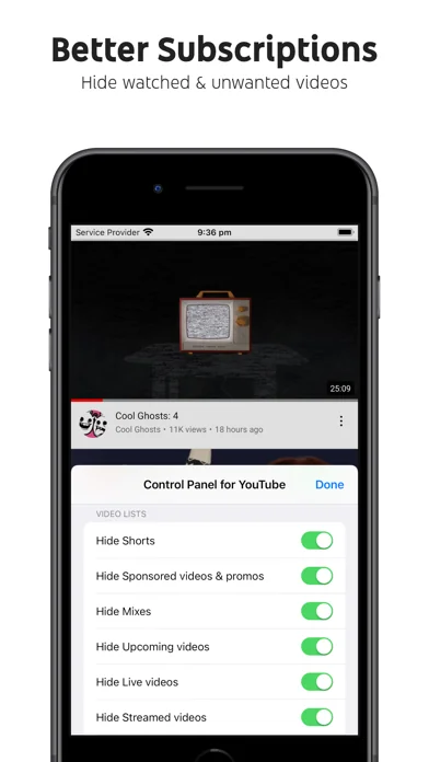 Control Panel for YouTube