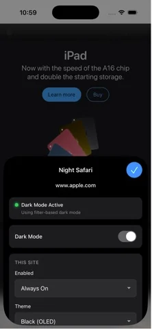 Night Sky - Safari Dark Mode